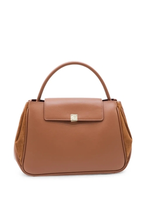 Coccinelle suede-panelled leather shoulder bag - Brown