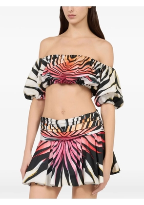Roberto Cavalli Ray of Paradise-print off-the-shoulder top - Black