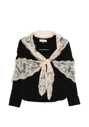 Sea lace-trim blouse - Black