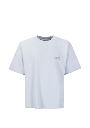 Golden Goose logo-print raw-edge T-shirt - Blue