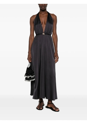 Maje halterneck belted midi dress - Blue