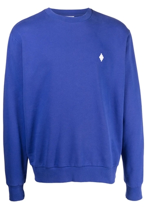 COUNTY OF MILAN logo-embroidered cotton sweatshirt - Blue