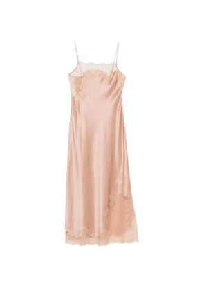 Carine Gilson lace-trim satin nightdress - Pink