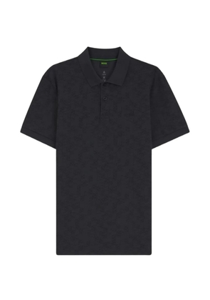 BOSS geometric-print polo shirt - Grey