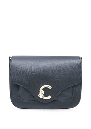 Coccinelle logo-plaque pebbled-leather shoulder bag - Black