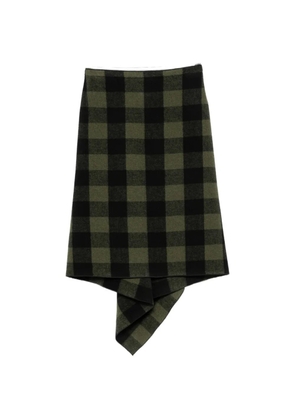 Nº21 check-pattern midi skirt - Green