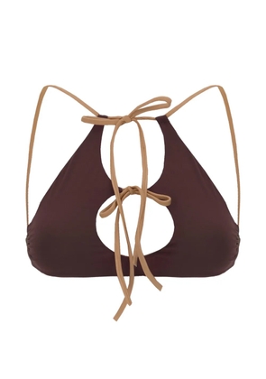 Maison Anami reversible cut-out bikini top - Brown