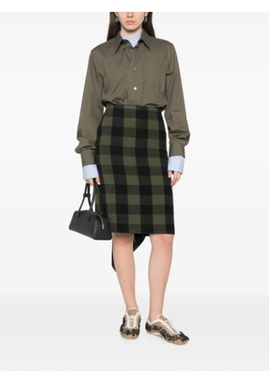 Nº21 check-pattern midi skirt - Green