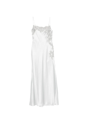 Carine Gilson lace-trim silk nightdress - Grey