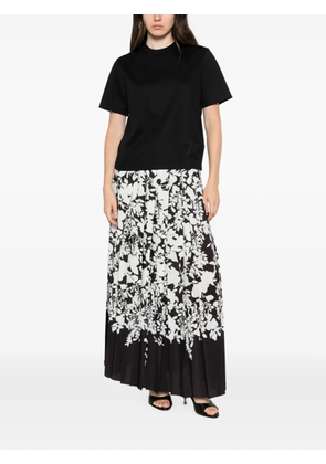 Agnona embroidered short-sleeve T-shirt - Black