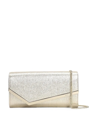 Jimmy Choo Emmie glitter-effect clutch bag - Silver