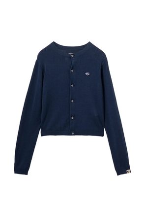 APEE™ by *A BATHING APE® logo-patch button-up cardigan - Blue