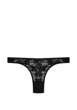 Diesel MICRO-PUNCHY-UTLT logo-plaque thong - Black