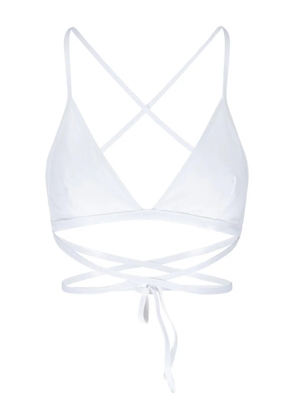 ISABEL MARANT Solange cross-front wrap bikini top - White