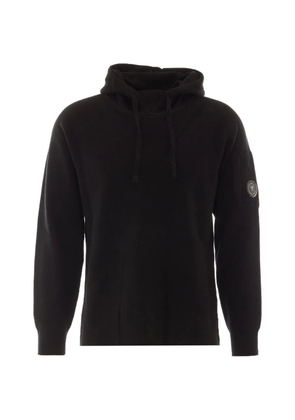 C.P. Company Lens-detail knitted hoodie - Black