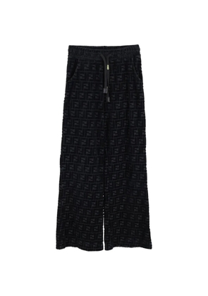 Fendi Pre-Owned FF monogram velvet trousers - Black