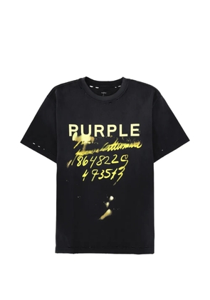 Purple Brand distressed logo-print T-shirt - Black