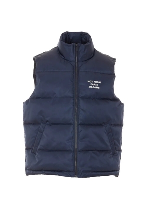 Drôle De Monsieur slogan-print padded jacket - Blue