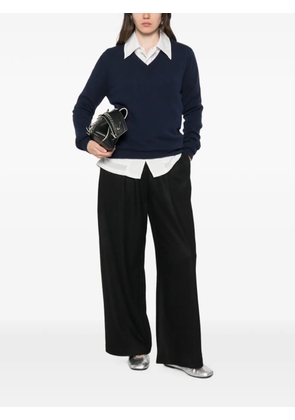 Liviana Conti logo-waistband trousers - Black
