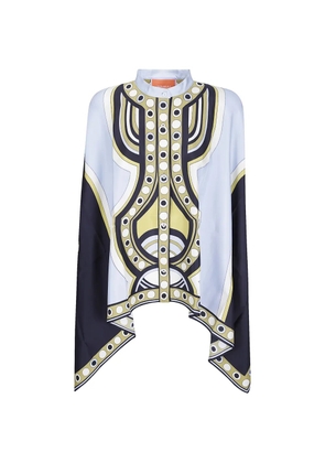 La DoubleJ Foulard geometric-print shirt - Blue
