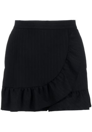 RED Valentino ruffle-detail high-waisted shorts - Blue