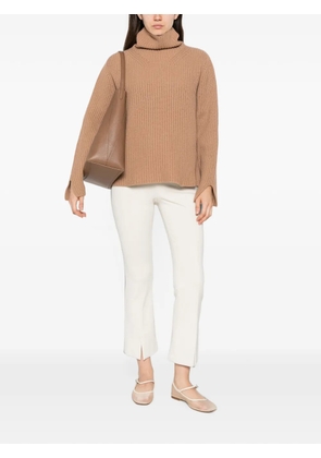 Liviana Conti ribbed-knit turtleneck sweater - Brown