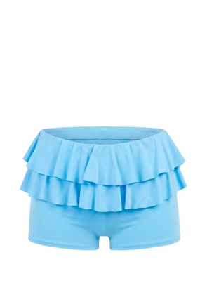 AXEL 113 ruffle-trimmed micro shorts - Blue
