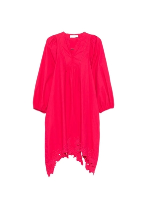 Blugirl cut-out floral-embroidered midi dress - Pink