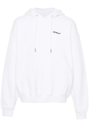 Off-White logo-embroidered organic cotton hoodie