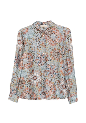 MOMONÌ floral-print silk shirt - Blue