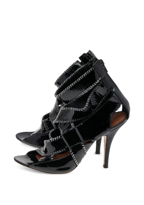 Givenchy Pre-Owned whipstitch patent leather sandals - Black