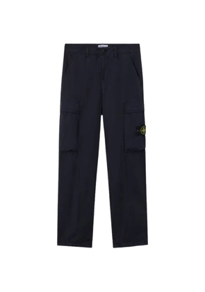Stone Island logo-patch straight-leg trousers - Blue