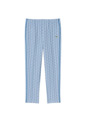 Lacoste monogram-jacquard track pants - Blue