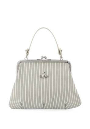 Vivienne Westwood Granny Frame stripe-print clutch bag - Grey