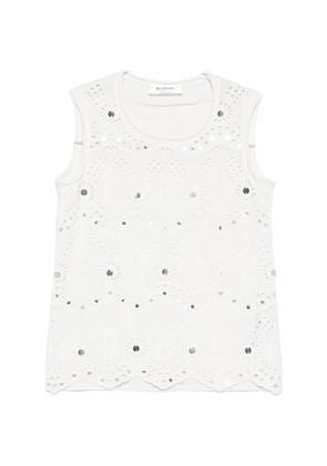 Blugirl broderie-anglaise sequin-embellishment top - White