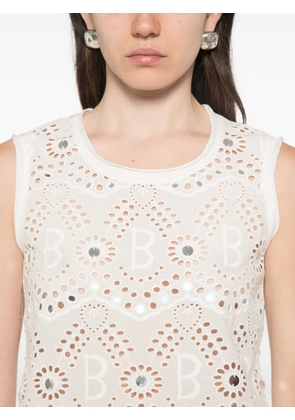 Blugirl broderie-anglaise sequin-embellishment top - White