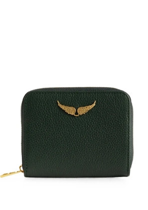 Zadig&Voltaire mini ZV grained leather wallet - Green