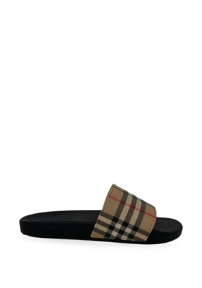 Burberry Pre-Owned Check-print slide sandals - Neutrals