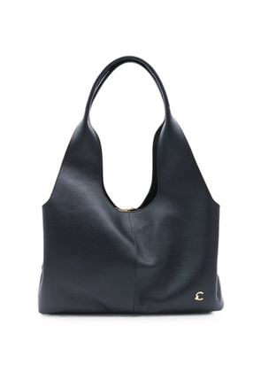 Coccinelle logo-plaque pebbled-leather tote bag - Black