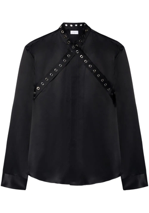 Off-White eyelet-strap silk shirt - Black