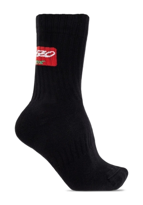 Kenzo logo ribbed socks - Black
