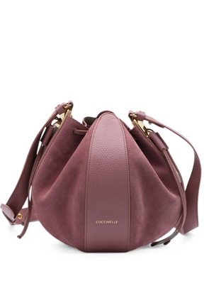 Coccinelle suede-panelled leather shoulder bag - Pink