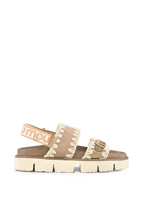 Mou Bio crochet-trim sandals - Neutrals