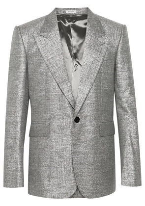 Alexander McQueen metallic-finish blazer - Grey