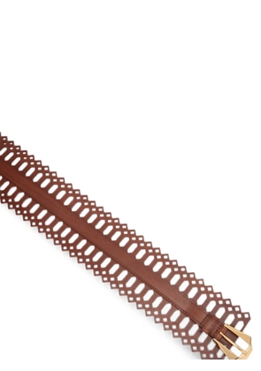 Alberta Ferretti perforated leather belt - Brown