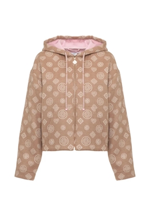 Casablanca monogram-pattern wool hoodie - Neutrals