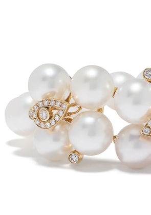 Yoko London x Ramadan 18kt yellow gold Aurelia South Sea pearl, Akoya pearl and diamond bracelet