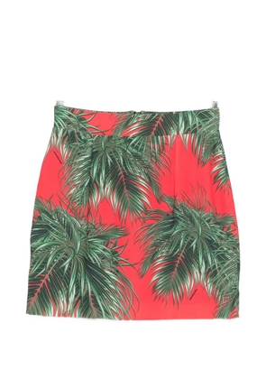 Marco Bologna palm leaf-print skirt - Red