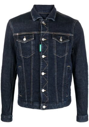 DSQUARED2 embroidered-slogan denim jacket - Blue