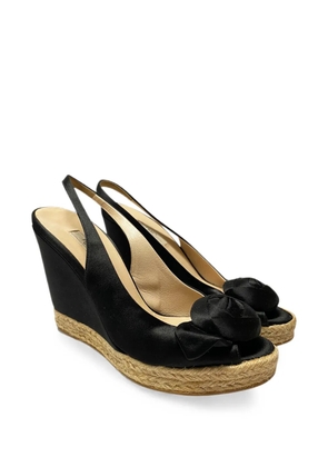 Prada Pre-Owned flower-detail espadrilles - Black